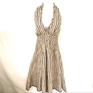 Alberto Makali Plaid Ruffled Halter Dress Size 8